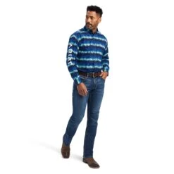 Ariat® Men's Olympian Blue Team Maison Button Down Shirt 10041782 -Ariat F22 MNS WEST 10041782 full
