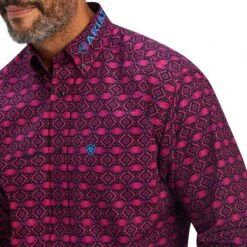 Ariat® Men's Magenta Purple Team Markus Button Down Shirt 10041783 8 Ariat® Men's Magenta Purple Team Markus Button Down Shirt 10041783 -Ariat F22 MNS WEST 10041783 detail01
