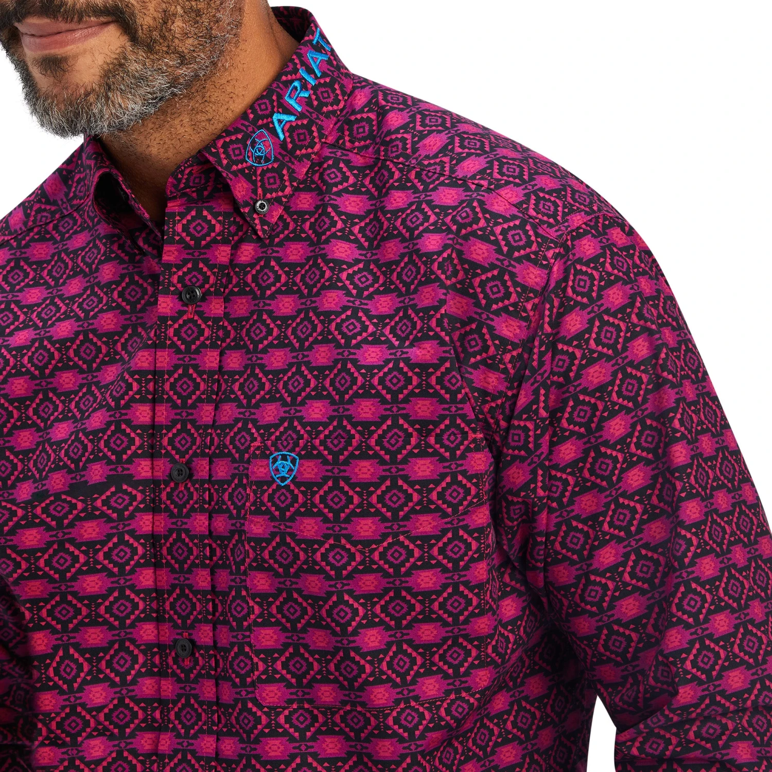 Ariat® Men's Magenta Purple Team Markus Button Down Shirt 10041783 5 Ariat® Men's Magenta Purple Team Markus Button Down Shirt 10041783 - Image 3