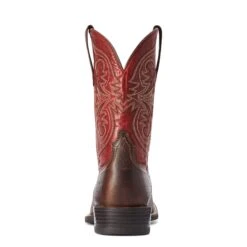 Ariat® Men's Sport Pardner Matte Brown & Red Square Toe Boots 10042391 -Ariat F22 MNS WEST 10042391 heel
