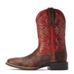 Ariat® Men's Sport Pardner Matte Brown & Red Square Toe Boots 10042391 -Ariat F22 MNS WEST 10042391 side