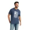 Ariat® Men's Faded American Flag Navy T-Shirt 10042656 2 Ariat® Men's Faded American Flag Navy T-Shirt 10042656 -Ariat F22 MNS WEST 10042656 front