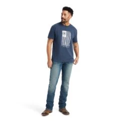 Ariat® Men's Faded American Flag Navy T-Shirt 10042656 -Ariat F22 MNS WEST 10042656 full