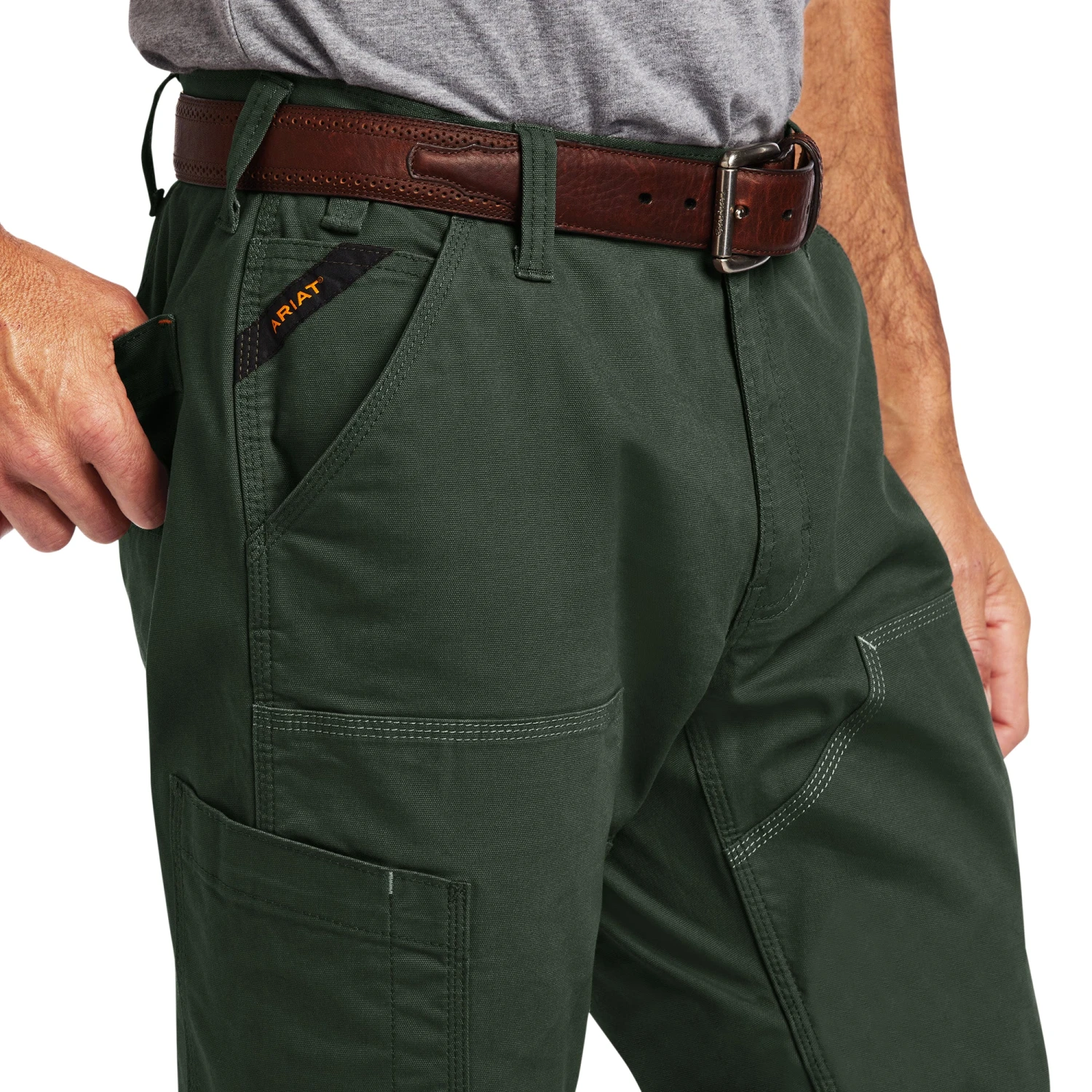 Ariat® Men's Rebar M4 DuraStretch™ Dark Sage Straight Leg Pants 10041082 6 Ariat® Men's Rebar M4 DuraStretch™ Dark Sage Straight Leg Pants 10041082 - Image 4