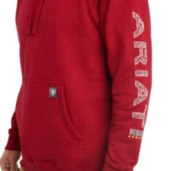 Ariat Men's Rebar Roughneck Red Pullover Hoodie 10041446 8 Ariat Men's Rebar Roughneck Red Pullover Hoodie 10041446 -Ariat F22 MNS WORK 10041446 detail01