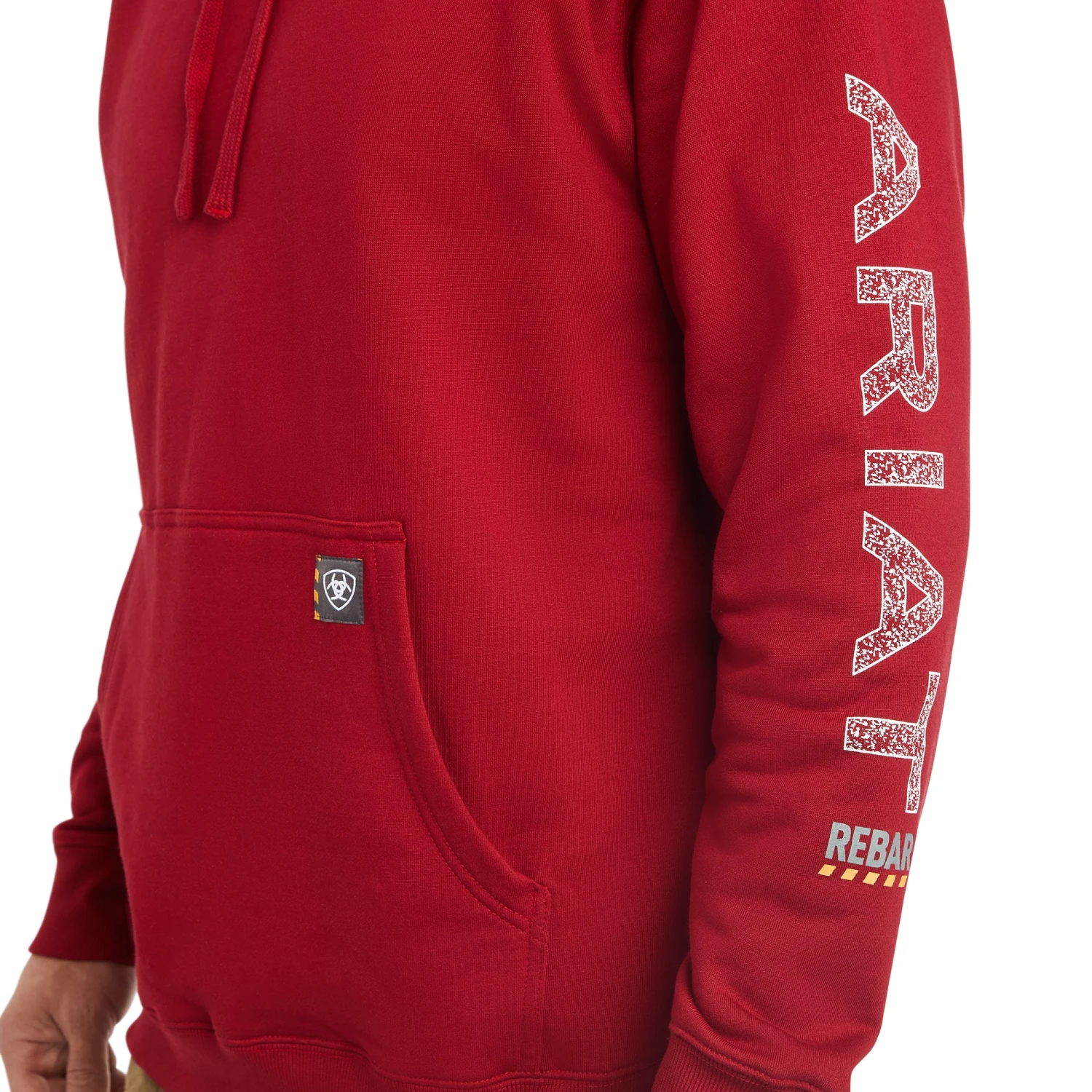 Ariat Men's Rebar Roughneck Red Pullover Hoodie 10041446 5 Ariat Men's Rebar Roughneck Red Pullover Hoodie 10041446 - Image 3