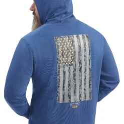 Ariat Men's Rebar Flag Graphic Black Full Zip Hoodie 10041498 -Ariat F22 MNS WORK 10041498 detail01