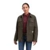 Ariat Rebar DuraCanvas Sherpa Lined Chocolate Brown Jacket 10041470 -Ariat F22 WMS WORK 10041470 front