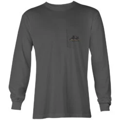 Hooey Men's Armadillo Long Sleeve Grey Pocket T-Shirt HT1527GY
