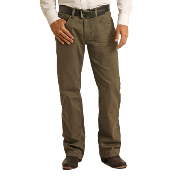 Rock & Roll Denim® Men's Olive Revolver Straight Leg Jeans M1R3589 4 Rock & Roll Denim® Men's Olive Revolver Straight Leg Jeans M1R3589 - Image 2