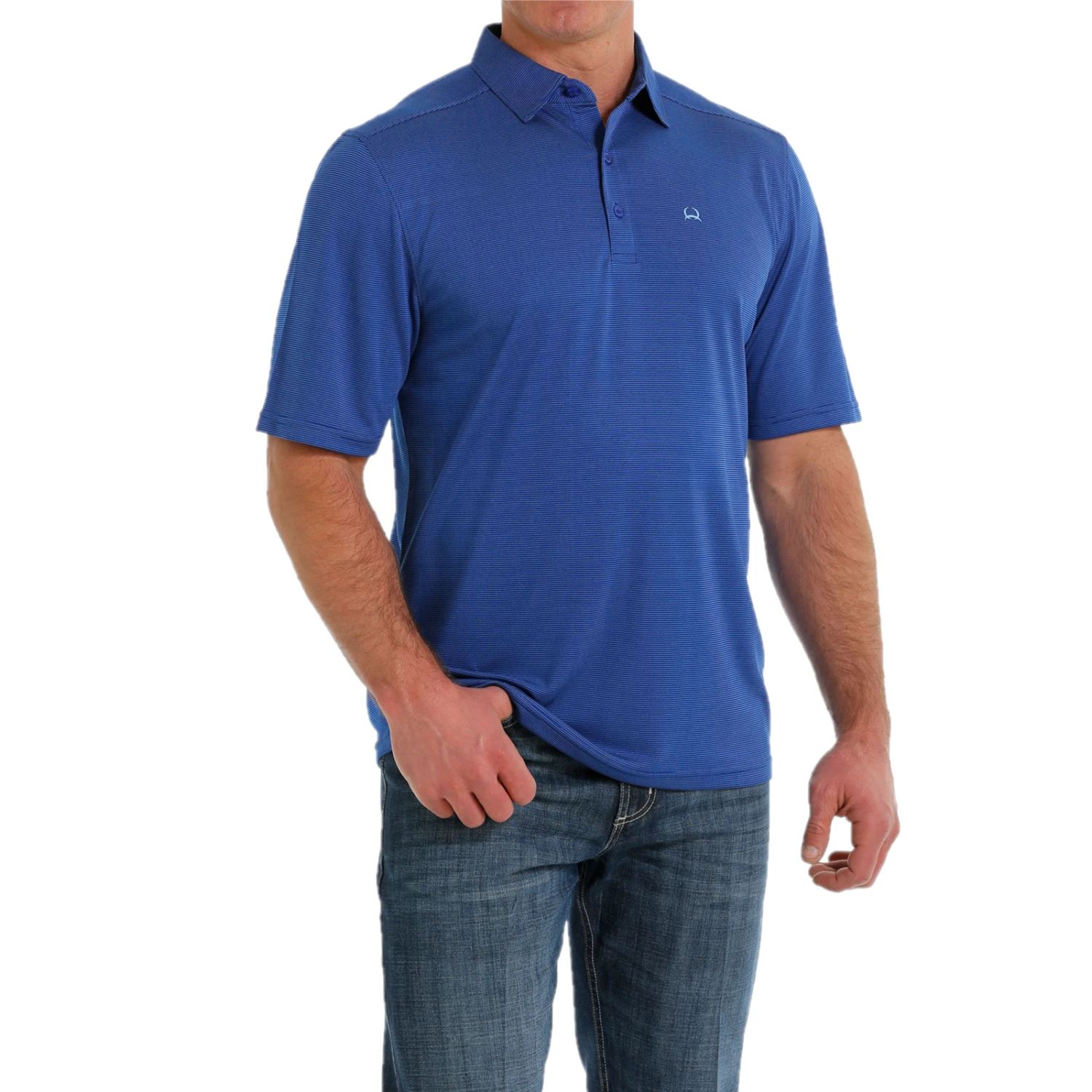 Cinch® Men's ArenaFLEX™ Striped Royal Blue Polo Shirt MTK1863023 3 Cinch® Men's ArenaFLEX™ Striped Royal Blue Polo Shirt MTK1863023