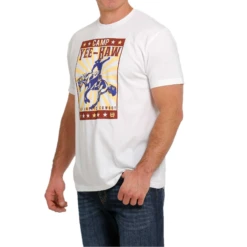 Cinch® Men's "Camp Yee-Haw Keep America Cowboy" White Tee MTT1690541 8 Cinch® Men's "Camp Yee-Haw Keep America Cowboy" White Tee MTT1690541 -Ariat MTT1690541 3