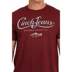 Cinch® Men's Graphic Logo Heather Burgundy T- Shirt MTT1690552 -Ariat MTT1690552 2