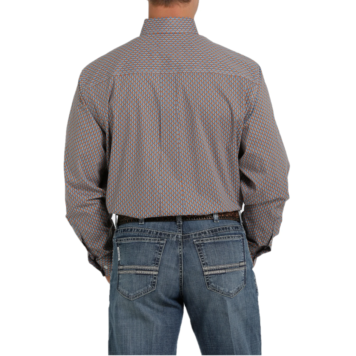 Cinch® Men's Geo Print Blue & Orange Button Down Shirt MTW1105336 4 Cinch® Men's Geo Print Blue & Orange Button Down Shirt MTW1105336 - Image 2