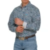 Cinch® Men's Navy & White Paisley Pattern Button Down Shirt MTW1105401 -Ariat MTW1105401