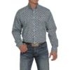 Cinch® Men's Light Blue Geometric Printed Button Down Shirt MTW1105434 -Ariat MTW1105434