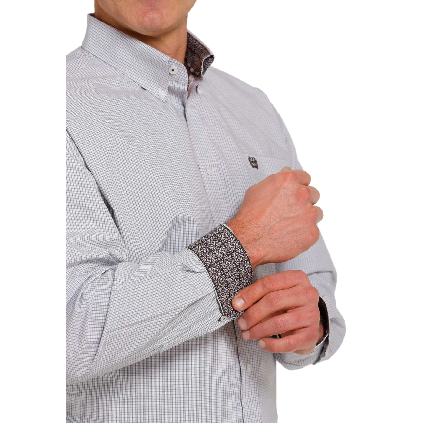 Cinch® Men's Plaid White Button Down Shirt MTW1105479 4 Cinch® Men's Plaid White Button Down Shirt MTW1105479 - Image 2