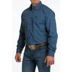 Cinch® Men's Diamond Printed Blue Button Down Shirt MTW1105510 -Ariat MTW1105510 2