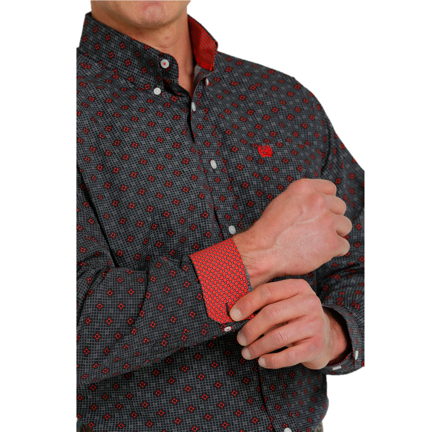 Cinch® Men's Black Geometric Printed Button Down Shirt MTW1105550 5 Cinch® Men's Black Geometric Printed Button Down Shirt MTW1105550 - Image 3