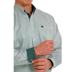Cinch® Men's White Striped Button Down Shirt MTW1105562 -Ariat MTW1105562 1