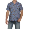 Cinch® Men's Rodeo Print Blue Button Down Camp Shirt MTW1401009 -Ariat MTW1401009