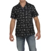 Cinch® Men's Black Western Graphic Print Button Down Shirt MTW1401012 -Ariat MTW1401012a
