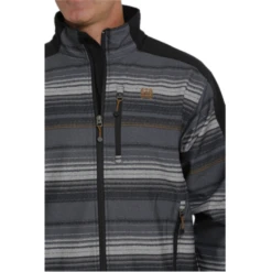 Cinch® Men's Black Striped Bonded Softshell Jacket MWJ1063004 -Ariat MWJ1063004 3 1