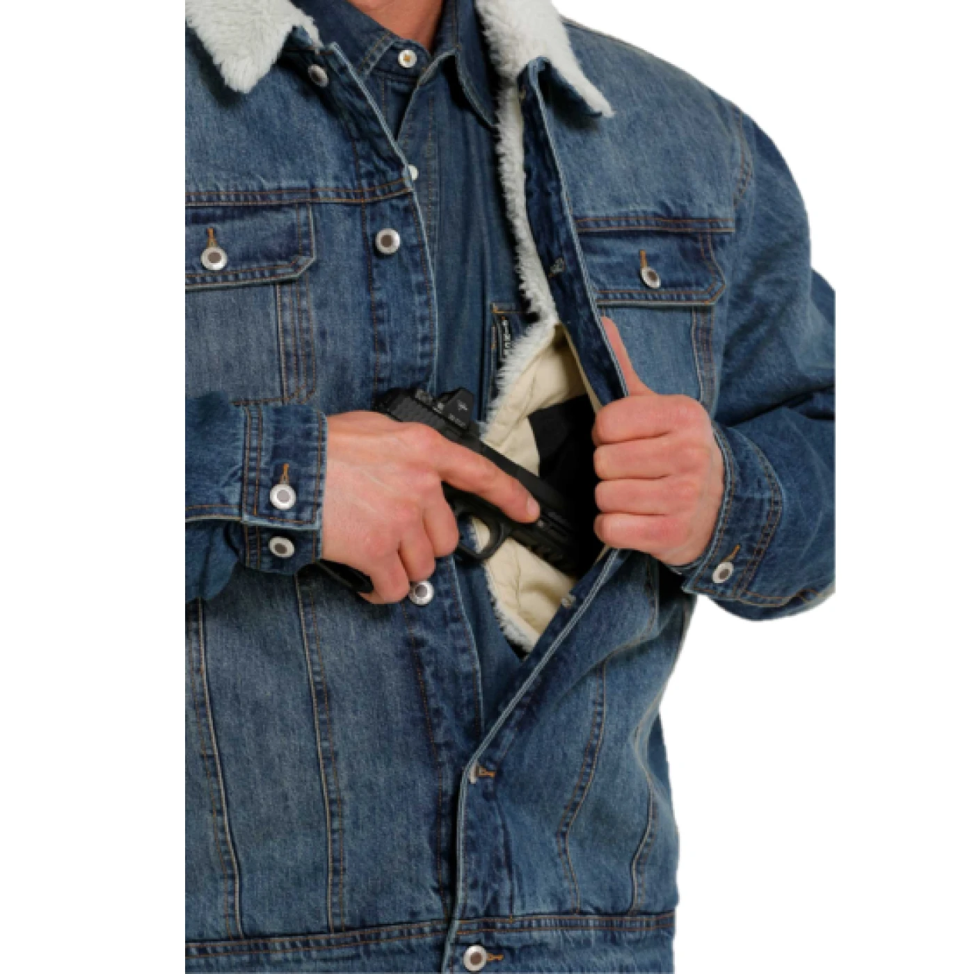 Cinch® Men's Denim Concealed Carry Trucker Jacket MWJ1074006 7 Cinch® Men's Denim Concealed Carry Trucker Jacket MWJ1074006 - Image 5