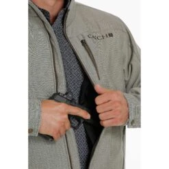 Cinch Men's Concealed Carry Textured Stone Grey Jacket MWJ1539002 -Ariat MWJ1539002 4