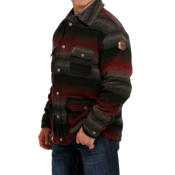 Cinch® Men's Black Striped Frontier Coat MWJ1572001 -Ariat MWJ1572001 2