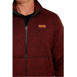 Cinch® Men's Knitted Burgundy Sweater Fleece Jacket MWJ1584001 -Ariat MWJ1584001 1