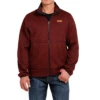 Cinch® Men's Knitted Burgundy Sweater Fleece Jacket MWJ1584001 -Ariat MWJ1584001 2