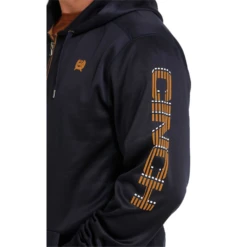 Cinch® Men's 1/4 Zip Tech Navy & Orange Pullover Hoodie MWK1240001 -Ariat MWK1240001 2