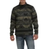 Cinch® Men's Aztec Printed Olive Fleece Pullover MWK1558002 2 Cinch® Men's Aztec Printed Olive Fleece Pullover MWK1558002 -Ariat MWK1558002