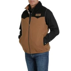 Cinch Men's Concealed Carry Brown And Black Wooly Vest MWV1543003 -Ariat MWV1543003 1