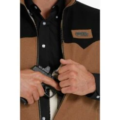 Cinch Men's Concealed Carry Brown And Black Wooly Vest MWV1543003 -Ariat MWV1543003 4