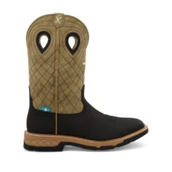 Twisted X® Men's 12" Western Charcoal & Kiwi Square Toe Work Boots MXBW007 -Ariat MXBW007 04