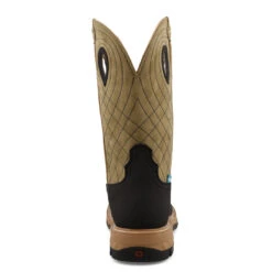 Twisted X® Men's 12" Western Charcoal & Kiwi Square Toe Work Boots MXBW007 -Ariat MXBW007 06