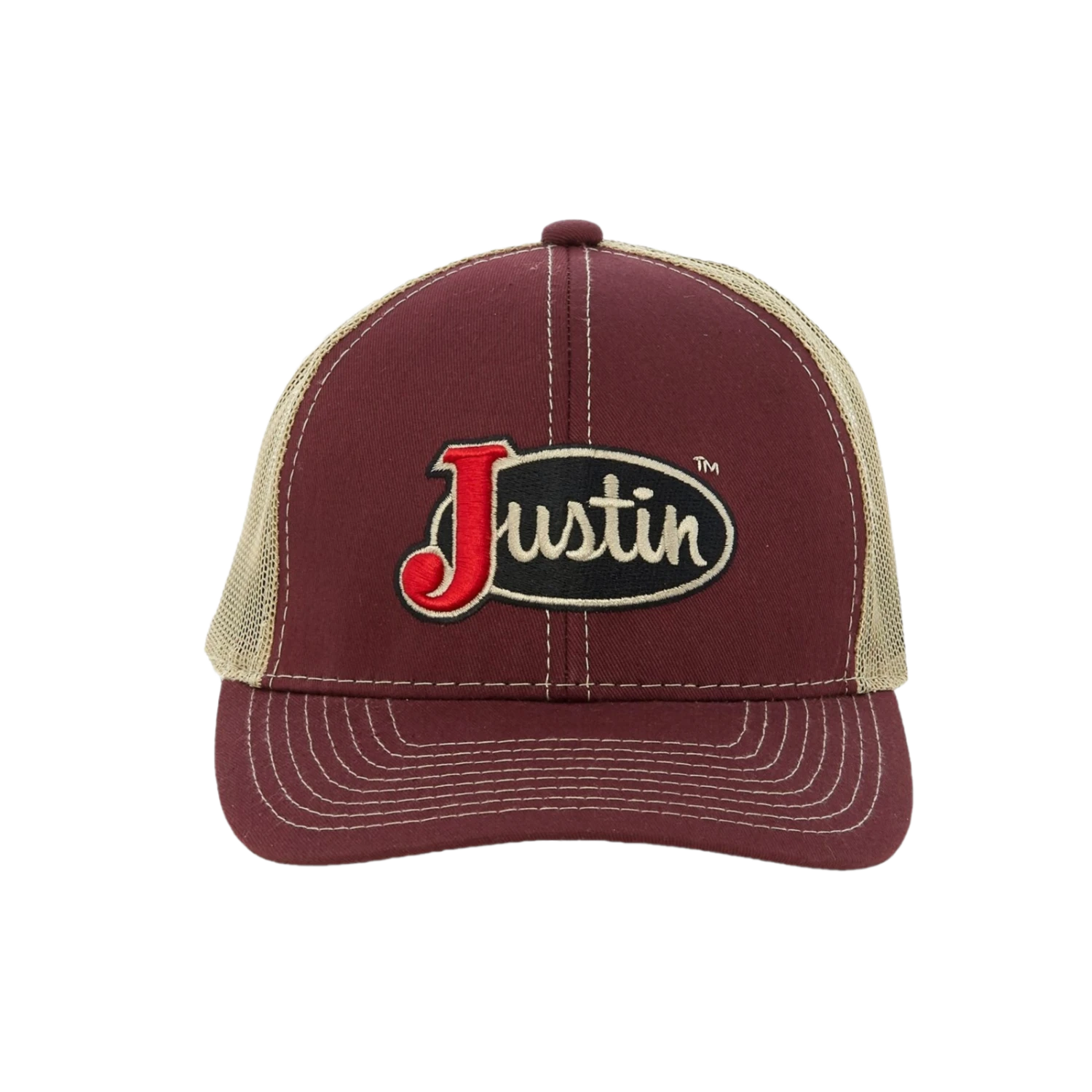 Justin® Men's Classic Logo Mesh Back Maroon Snapback Cap JCBC008-MRN 3 Justin® Men's Classic Logo Mesh Back Maroon Snapback Cap JCBC008-MRN