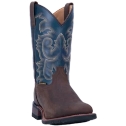 Laredo Men's Hamilton Distressed Brown & Blue Square Toe Boots 7936