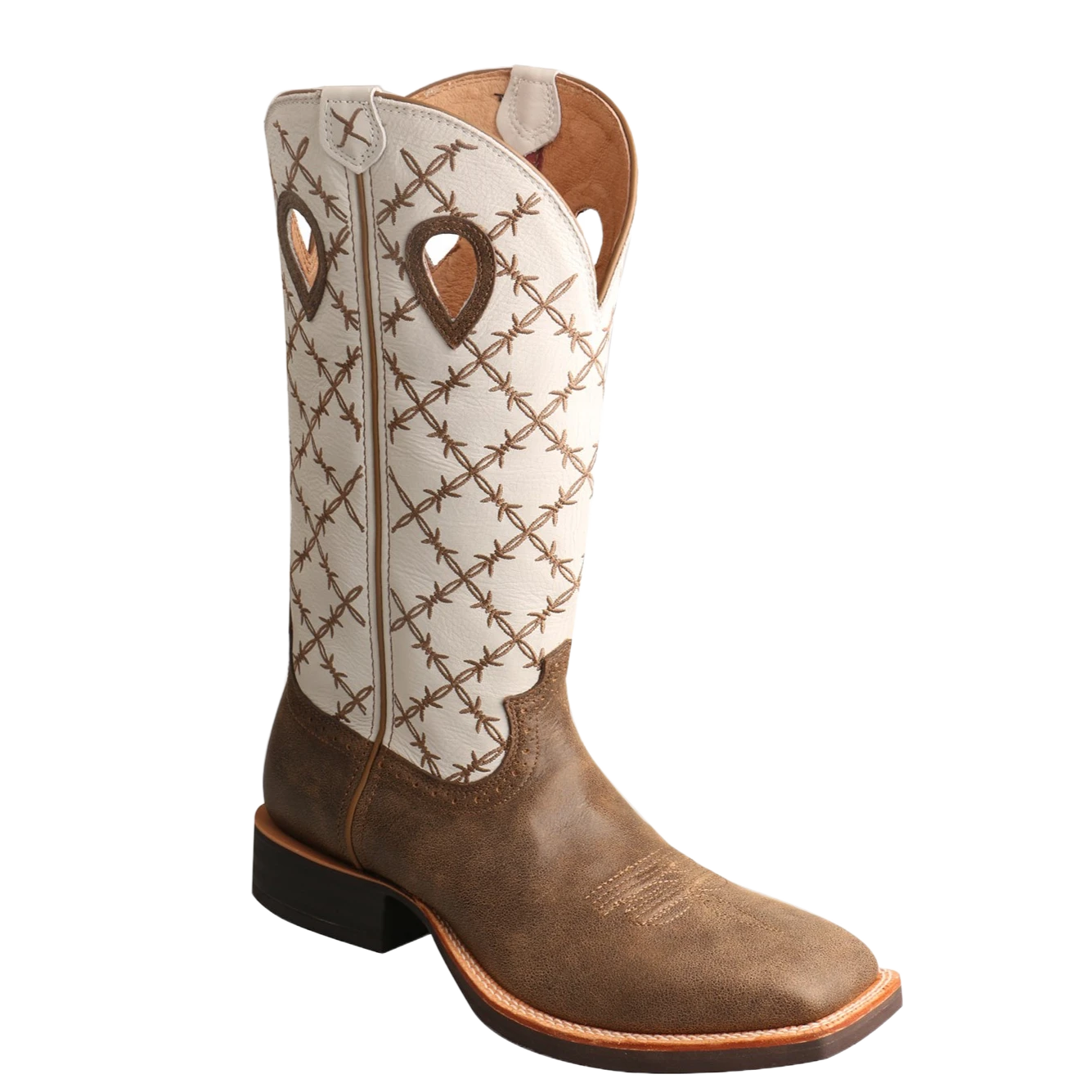 Twisted X Men's Ruff Stock Bomber And White Square Toe Boots MRS0056 3 Twisted X Men's Ruff Stock Bomber And White Square Toe Boots MRS0056