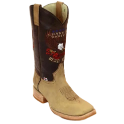 RockinLeather Men's 2nd Amendment Right To Bear Arms Brown Boots 1199