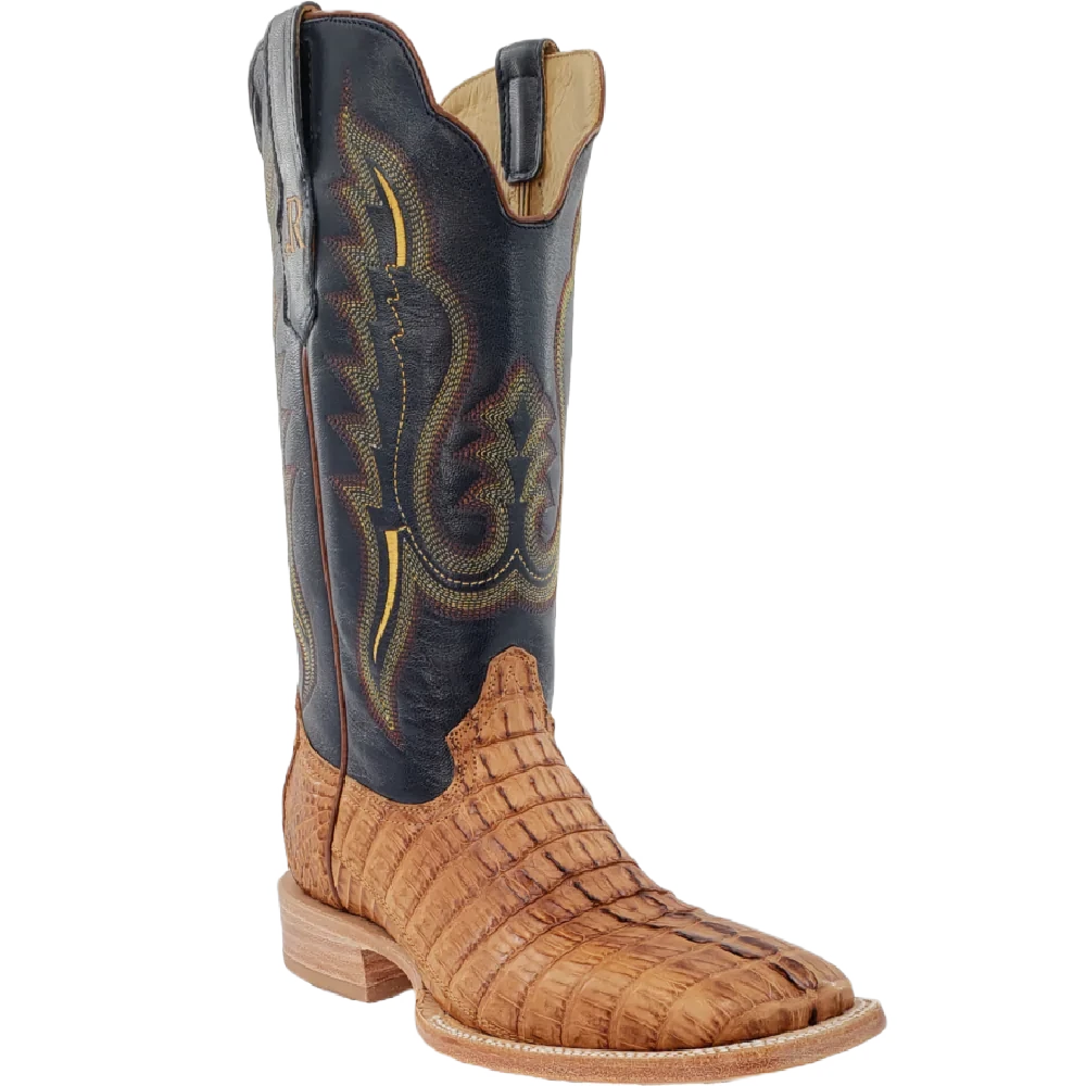 R.Watson® Men's Saddle Hornback Caiman Tail Square Toe Boots RW3010-2 3 R.Watson® Men's Saddle Hornback Caiman Tail Square Toe Boots RW3010-2