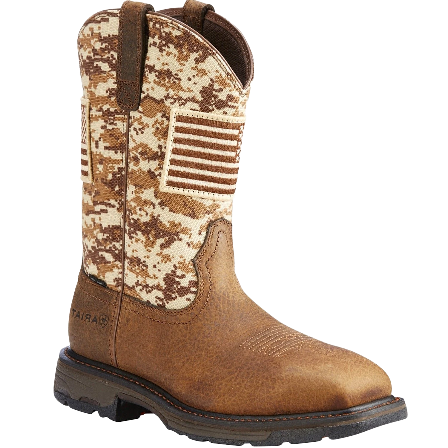 Ariat Men's Brown Workhog Patriot Square Steel Toe Work Boots 10022968 3 Ariat Men's Brown Workhog Patriot Square Steel Toe Work Boots 10022968