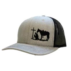 Dally Up Heather Grey And Black Cowboy Praying Snapback Cap DALLY-160