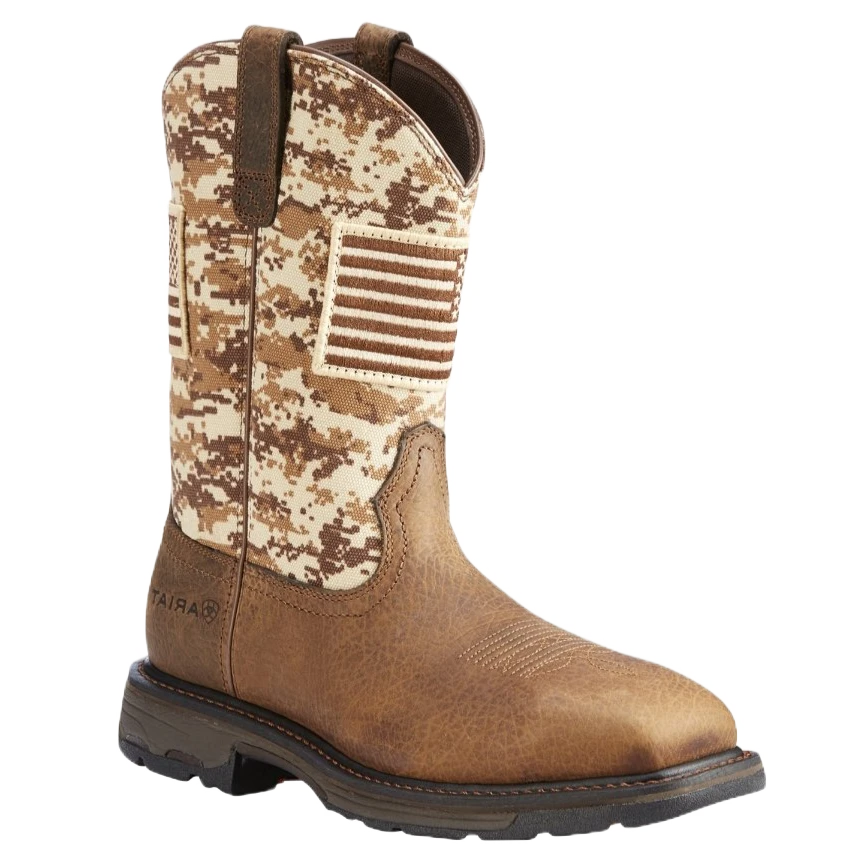 Ariat® Men's Workhog Patriot Wide Square Soft Toe Work Boots 10023100 3 Ariat® Men's Workhog Patriot Wide Square Soft Toe Work Boots 10023100