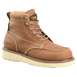 Carolina Men's AMP Tan 6" Waterproof Moc Toe Wedge Work Boots CA7041