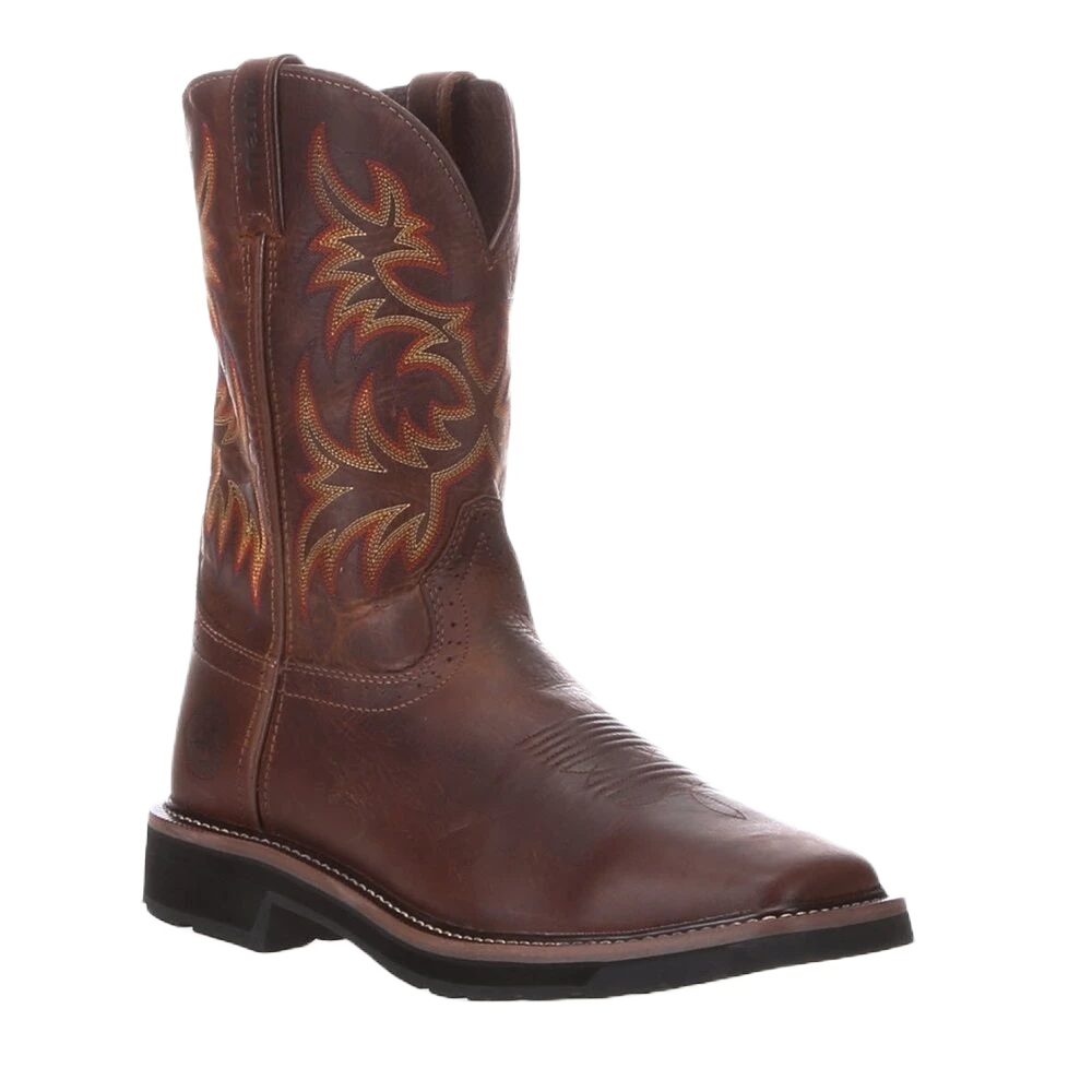 Justin Men's Stampede Driller Tan Soft Square Toe Work Boots SE4681 3 Justin Men's Stampede Driller Tan Soft Square Toe Work Boots SE4681