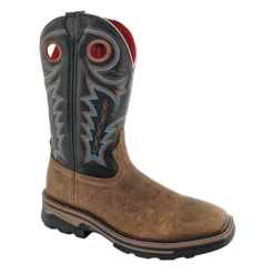 R. Watson Men's Coffee Distressed Buffalo Steel Toe Boots RW1012ST-WP