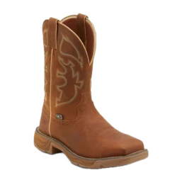 Justin Men's Stampede Rush Saddle Tan Steel Toe Work Boots WK4331
